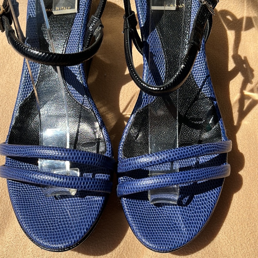 Authentic Fendi Blue Leather Platform Wedge - Picture 4 of 16